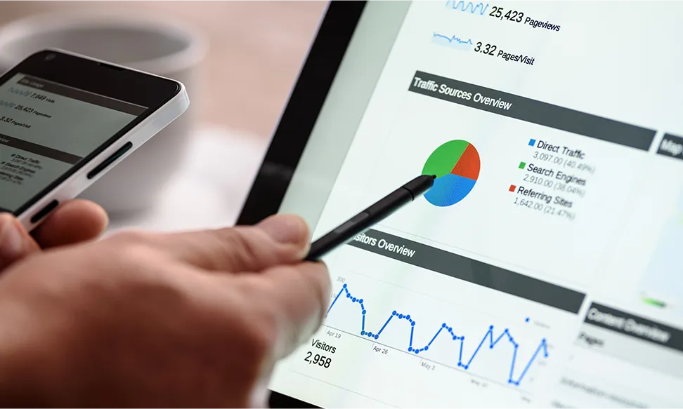 A photo of the system's screen